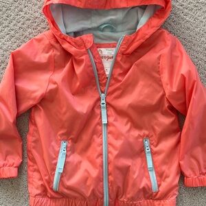 Cat & Jack Coral jacket Raincoat with Aqua Accents